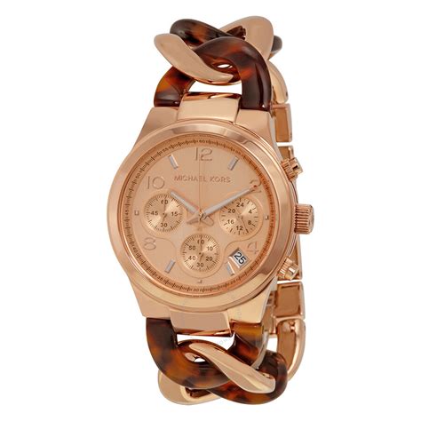 rose gold chain link michael kors watch|Women's Rose Gold Designer Watches .